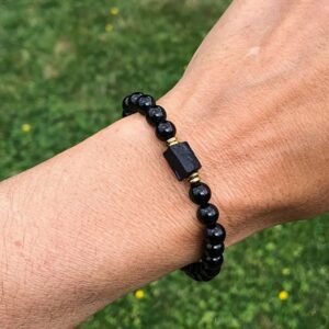 Pulsera de cuentas negras turmalina